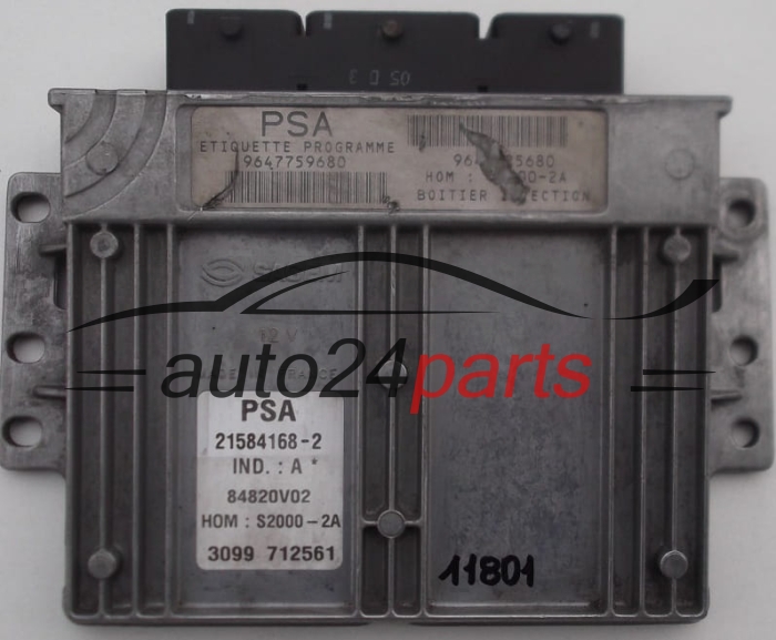 MOTORSTEUERGERÄT ECU STEUERGERAT PEUGEOT 206 1.4 9647759680, SAGEM 21584168-2, 215841682