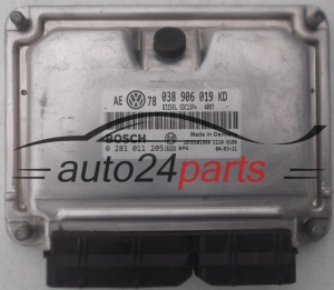 ECU ENGINE CONTROLLER VW VOLKSWAGEN PASSAT 1.9 TDI 038906019KD BOSCH 0 281 011 205, 0281011205, 1039S01966