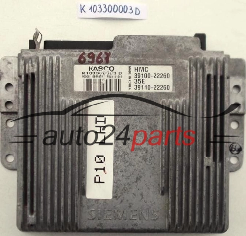 MOTORSTEUERGERÄT ECU STEUERGERÄT HYUNDAI ACCENT 1.3 K103300003 D, 39100-22260, 3910022260, 39110-22260, 3911022260