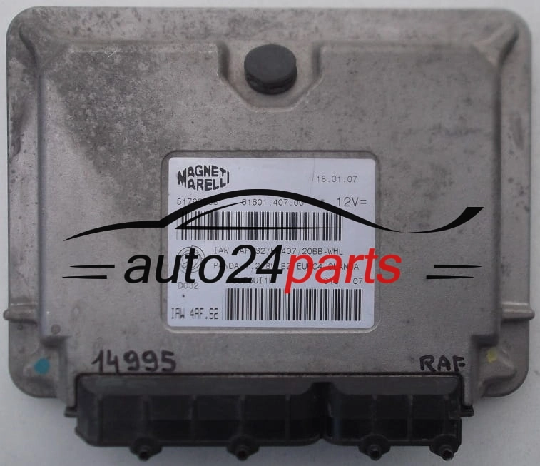 ECU CENTRALITA DE MOTOR FIAT PANDA 1.2 MAGNETI MARELLI IAW 4AF.S2,  51798638, 61601.407.00