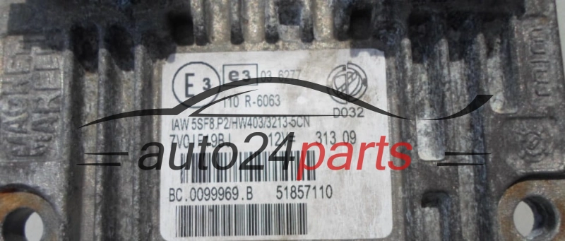 Μονάδα Ελέγχου Κινητήρα FIAT LANCIA 1.4 IAW 5SF8.P2, IAW5SF8P2, 51857110