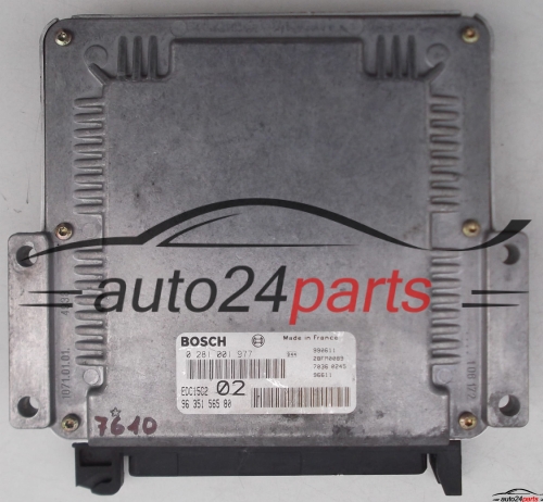 ECU ENGINE CONTROLLER CITROEN C5 PEUGEOT 406 2.0 HDI BOSCH 0 281 001 977, 0281001977, 96 351 565 80, 9635156580 