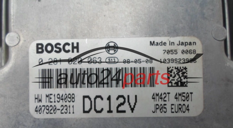 CALCULATEUR MOTEUR MITSUBISHI CANTER BOSCH 0281020063,  4079202311, 4M42T4M50T