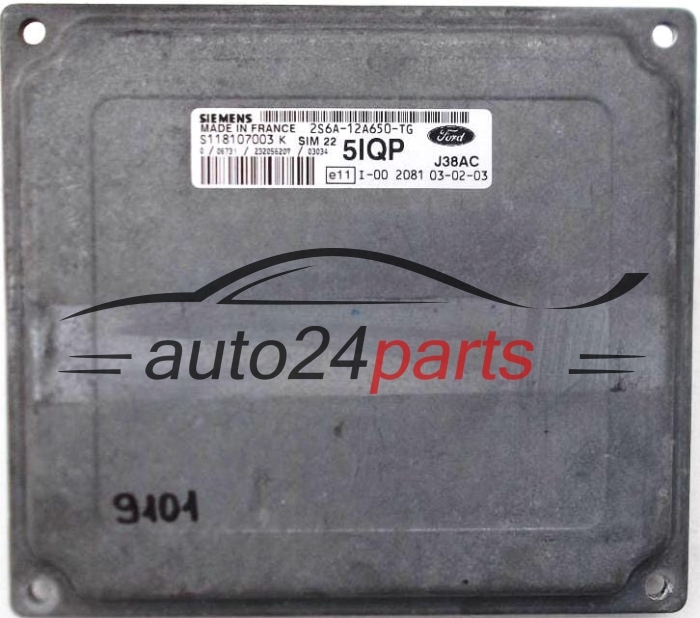 Μονάδα Ελέγχου Κινητήρα FORD FIESTA FUSION 1.6 SIEMENS S118107003 K,  2S6A-12A650-TG