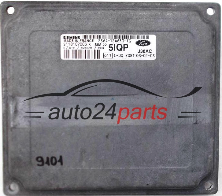 Μονάδα Ελέγχου Κινητήρα FORD FIESTA FUSION 1.6 SIEMENS S118107003 K,  2S6A-12A650-TG
