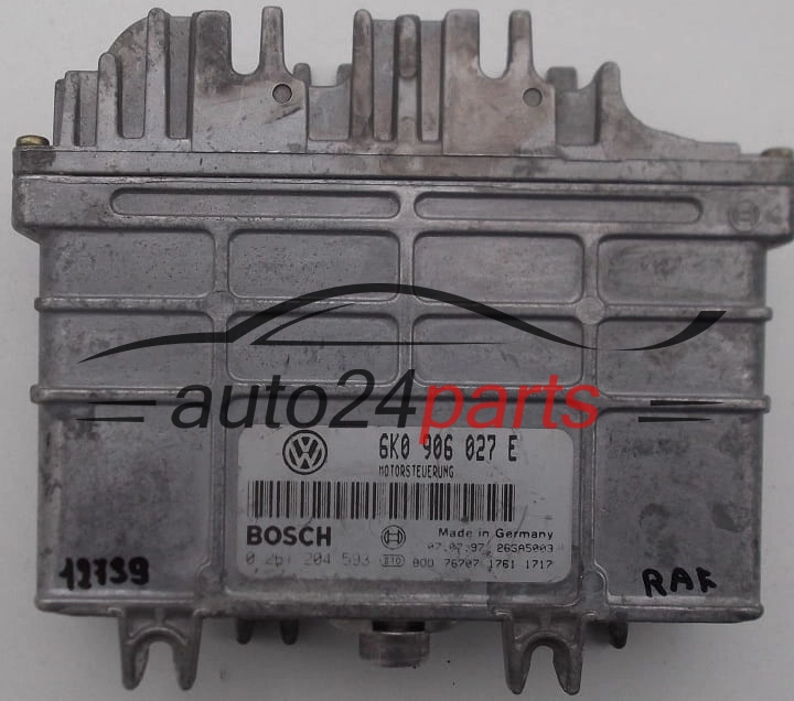 KOMPUTER STEROWNIK SILNIKA SEAT CORDOBA IBIZA INCA VW POLO CADDY 1.4 6K0906027E, 6K0 906 027 E, BOSCH 0261204593, 0 261 204 593