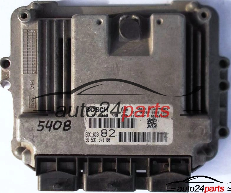 MOTORSTEUERGERÄT ECU STEUERGERAT PEUGEOT 206 1.4 HDI BOSCH 0281010707, 0 281 010 707, 9653197180, 96 531 971 80, 9647785580, EDC16C3 82 SOFT 1039S03623 