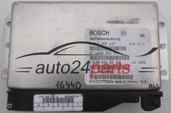 CENTRALINA ECU CAIXA AUTOMATICA MERCEDES VITO BOSCH 0 260 002 647, 0260002647, A 638 446 03 10, A6384460310, ZF 6058 001 034, ZF6058001034