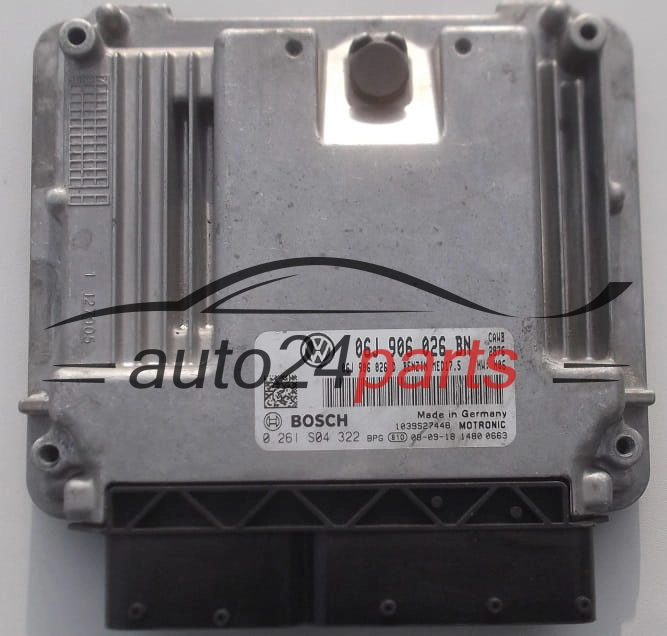 CALCULATEUR MOTEUR VW VOLKSWAGEN PASSAT 2.0 TSI 06J906026BN, 06J 906 026 BN, 06J906026D, 06J 906 026 D, BOSCH 0261S04322, 0 261 S04 322, BENZIN MED17.5 CAWB 3509, 1039S31407