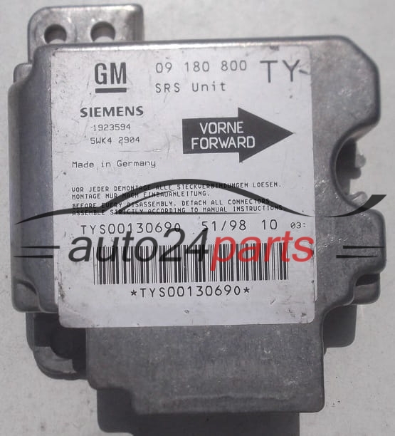 AIRBAG STEUERGERAT OPEL VECTRA B GM 09 180 800 TY SIEMENS 5WK42904