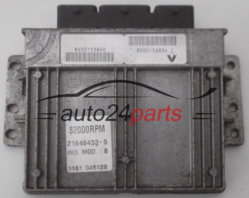 CALCULATEUR MOTEUR RENAULT TWINGO 1.2 SAGEM 21646433-5 8200153840, 8200153834 