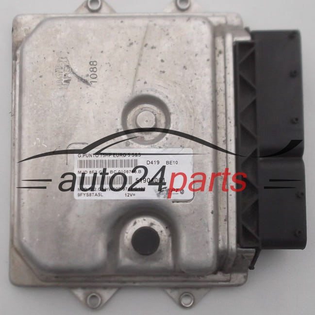 ECU ENGINE CONTROLLER FIAT PUNTO EVO 1.3 MAGNETI MARELLI MJD 8F2.G1,  FPT 51904061, BC.0106768.B