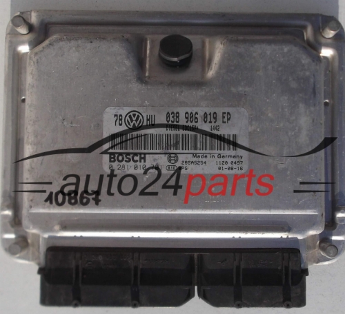 ECU ENGINE CONTROLLER VW VOLKSWAGEN PASSAT 1.9 TDI 038906019EP, 038 906 019 EP, BOSCH 0 281 010 701, 0281010701, 28SA5254