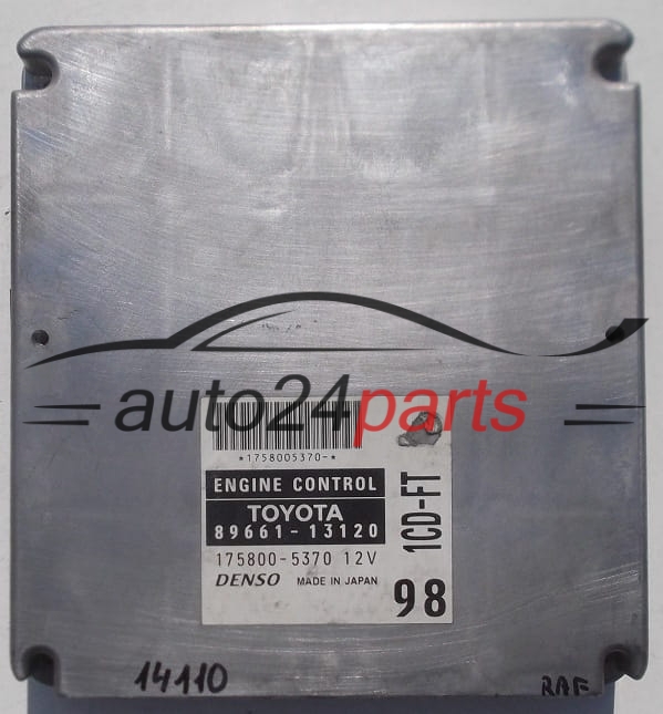 ECU CENTRALITA DE MOTOR TOYOTA COROLLA VERSO 2.0 TD4 DENSO 175800-5370, 1758005370, 89661-13120, 8966113120, 1CD-FT, 1CDFT