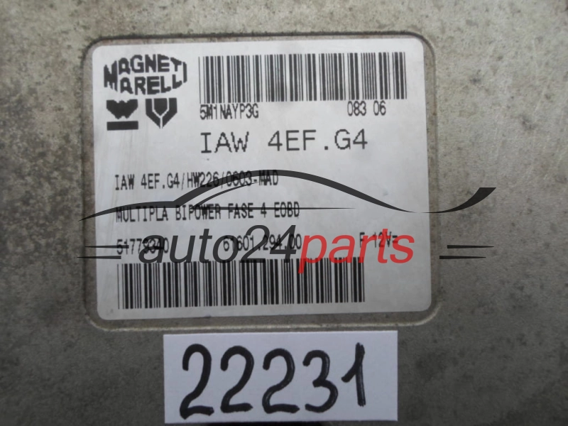 Μονάδα Ελέγχου Κινητήρα FIAT MULTIPLA 1.6 IAW 4EF.G4, IAW4EFG4, 51779340