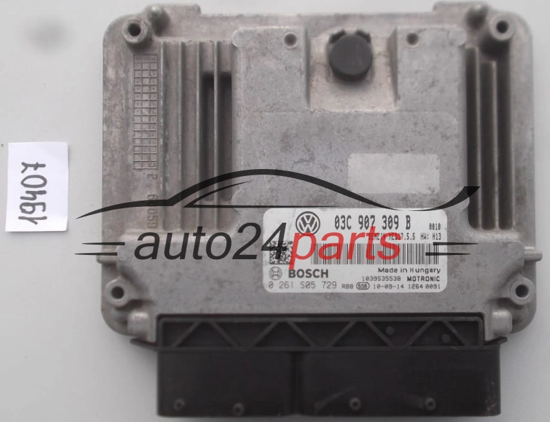 KOMPUTER STEROWNIK SILNIKA VW VOLKSWAGEN GOLF TSI 03C907309B, 03C 907 309 B, BOSCH 0261S05729, 0 261 S05 729, BENZIN MED17.5.5 0010, 1039S35538