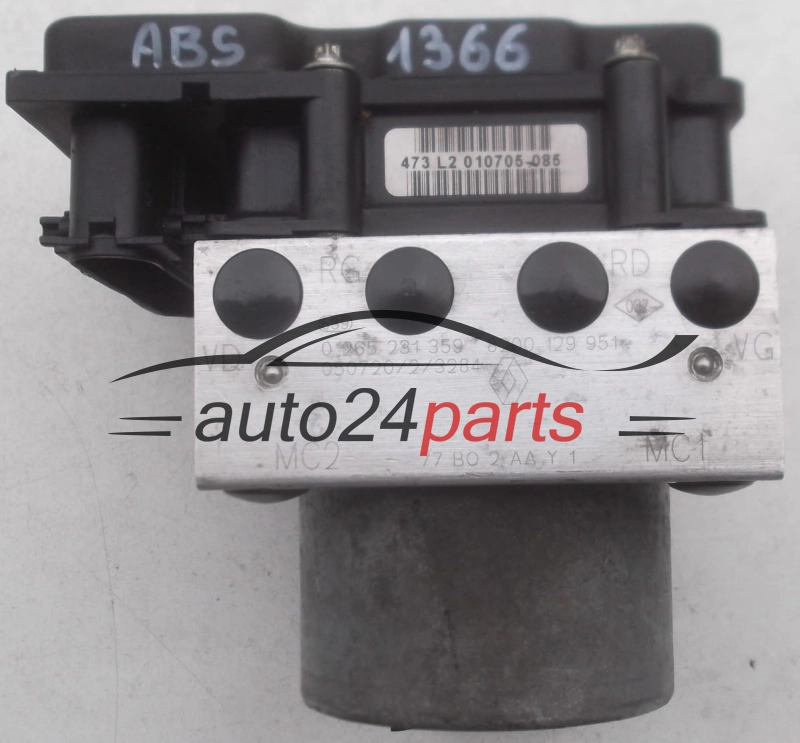 ABS HYDRAULIK-AGGREGAT MIT STEUERGERAET RENAULT CLIO MODUS BOSCH 0 265 231 359, 0265231359, 8200 129 951, 8200129951, 0 265 800 329, 0265800329