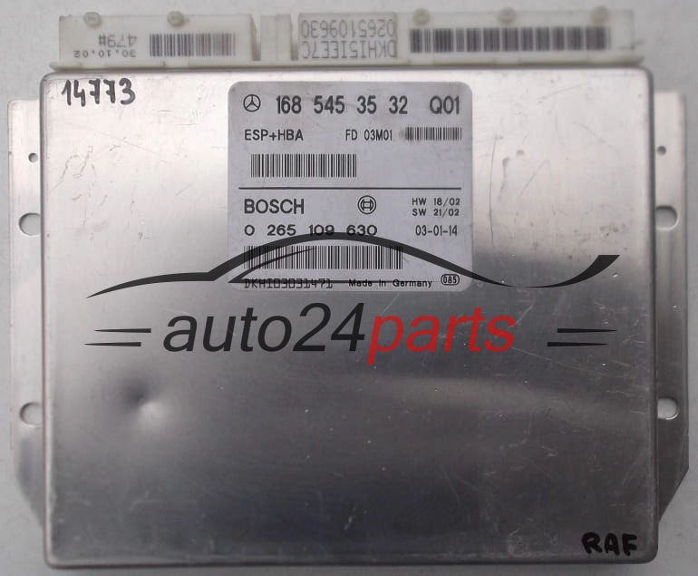 CENTRALINA ABS ESP+HBA MERCEDES W168 BOSCH 0 265 109 630