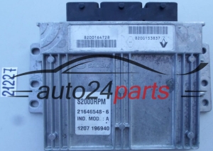 KOMPUTER STEROWNIK SILNIKA RENAULT LAGUNA 1.6 8200164728 8200153837 S2000RPM 21646548-6, 216465486 -  21227, 21228
