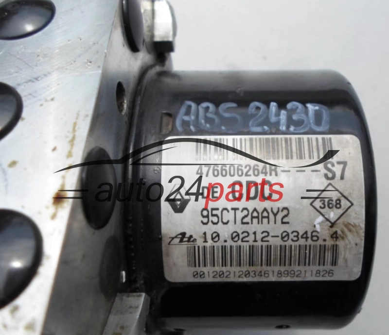 ABS PUMPE BLOCK HYDRAULIKPUMPE STEUERGERÄT RENAULT MEGANE 476606264R, 10.0212-0346.4, 10021203464, 10.0961-1412.3, 10096114123