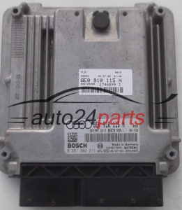 Μονάδα Ελέγχου Κινητήρα AUDI A4 2.0 TFSI BOSCH 0 261 S02 211, 0261S02211, 8E0 910 115 N, 8E0910115N, 8E0907115D, MED9.1 
