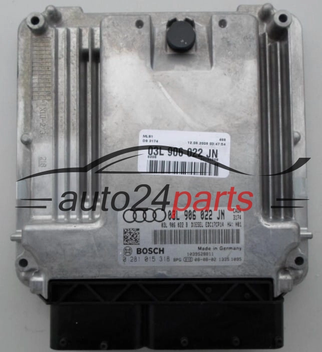 MOTORSTEUERGERÄT ECU STEUERGERÄT AUDI A4 2.0 TDI BOSCH 0 281 015 318,  03L 906 022 JN