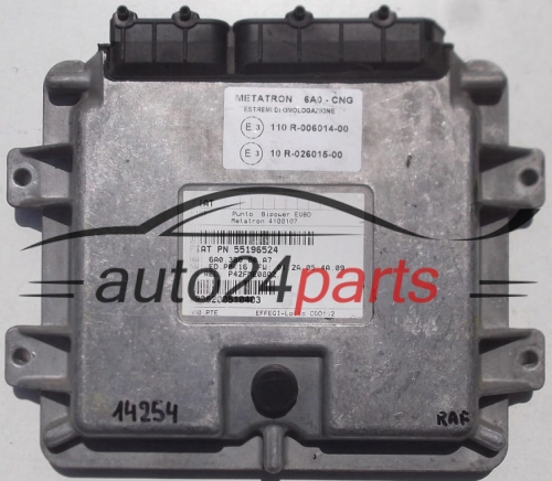 KOMPUTER STEROWNIK SILNIKA FIAT DOBLO PUNTO 55196524, 4100107, 6A0 3B0 00 A7, 6A03B000A7, METATRON 6A0 CNG, 6A0CNG - 14254