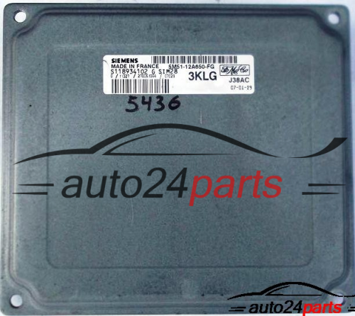 ECU CENTRALITA DE MOTOR FORD FOCUS 1.6 5M5112A650FG SIEMENS SIM28 S118934102G, S118934102 G, 5M51-12A650-FG 3KLG
