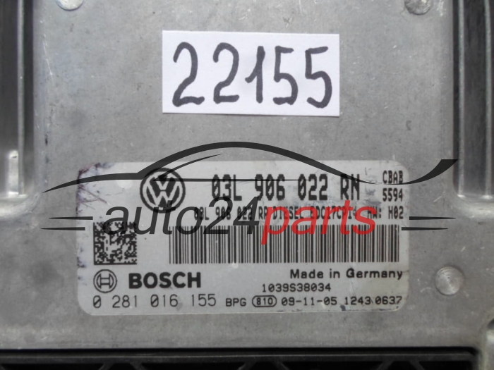 CENTRALINA DO MOTORE VW VOLKSWAGEN TIGUAN BOSCH 0 281 016 155, 0281016155, 03L 906 022 RN, 03L906022RN, EDC17CP14