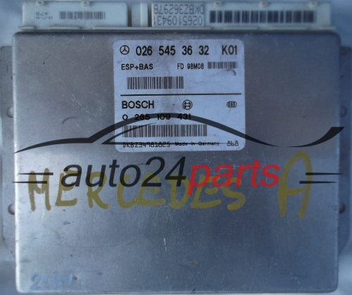 ABS STEUERGERAT ESP+BAS MERCEDES W168 A-KLASS 0265453632, 026 545 36 32 BOSCH 0265109431, 0 265 109 431