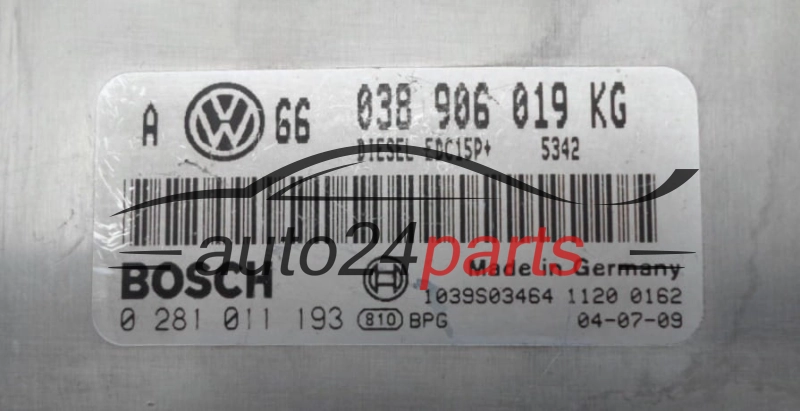 MOTORSTEUERGERÄT ECU STEUERGERÄT  SEAT LEON 1.9 TDI ARL BOSCH 0 281 011 193,  038 906 019 KG