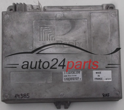 KOMPUTER STEROWNIK SILNIKA RENAULT RENIX S100810101 D, S100810101D, 7700736398, 7700735562 - 14385