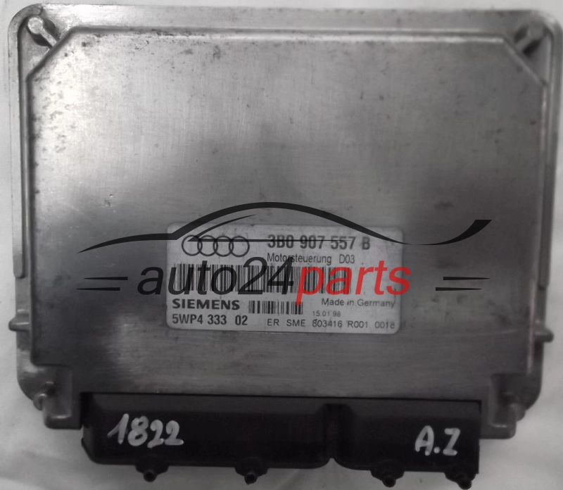 ECU ENGINE CONTROLLER AUDI A4 1.6 AHL 3B0907557B, 3B0 907 557 B, SIEMENS 5WP4333 02, 5WP4 333 02 