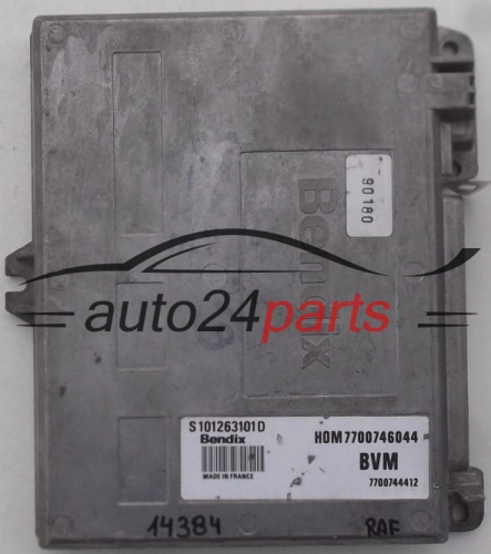 KOMPUTER STEROWNIK SILNIKA RENAULT BENDIX S101263101 D, S101263101D, 7700746044, 7700744412 - 