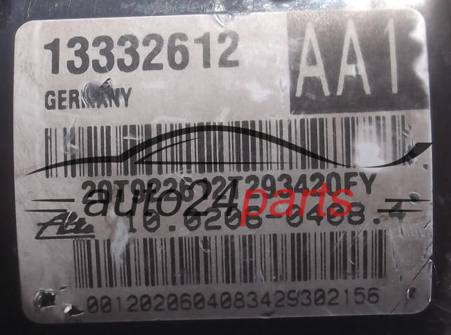 ABS CENTRALINA POMPA  ASTRA J GM 13332612 AA1, ATE 10.0206-0408.4, 10020604084, 10.0960-4509.3, 10096045093, 28.5600-4003.3, 28560040033