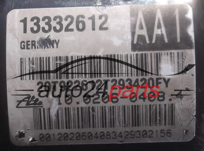 ABS CENTRALINA POMPA  ASTRA J GM 13332612 AA1, ATE 10.0206-0408.4, 10020604084, 10.0960-4509.3, 10096045093, 28.5600-4003.3, 28560040033