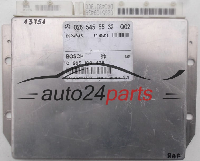 ABS STEUERGERAT ESP+BAS MERCEDES E KLASA W210 BOSCH 0 265 109 436, 0265109436, 026 545 55 32, 0265455532