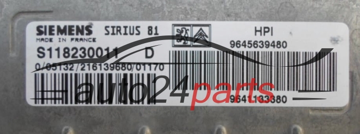 MOTORSTEUERGERÄT ECU STEUERGERÄT CITROEN PEUGEOT SIEMENS S118230011 D,  9645639480