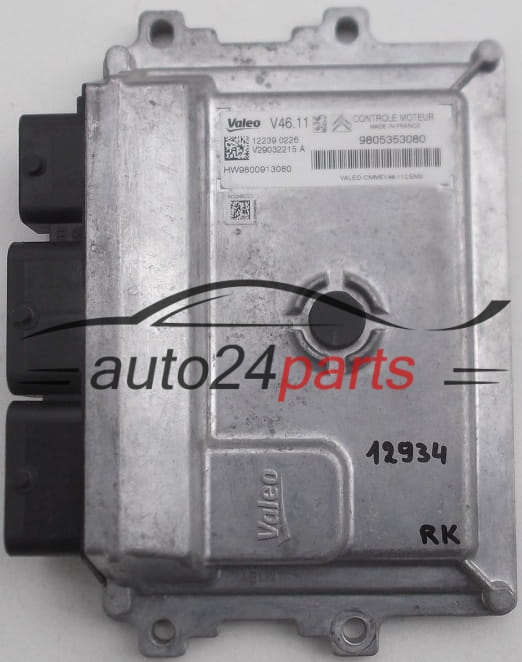 MOTORSTEUERGERÄT ECU STEUERGERAT CITROEN PEUGEOT VALEO V46.11, 9805353080, HW 9800913080