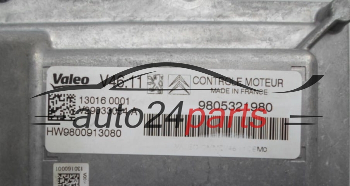 ECU ENGINE CONTROLLER  CITROEN PEUGEOT VALEO V46.11, 9805321980, HW 9800913080