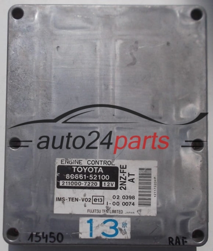 KOMPUTER STEROWNIK SILNIKA TOYOTA FUJITSU 211000-7220, 2110007220, 89661-52100, 8966152100, 2NZ-FE AT