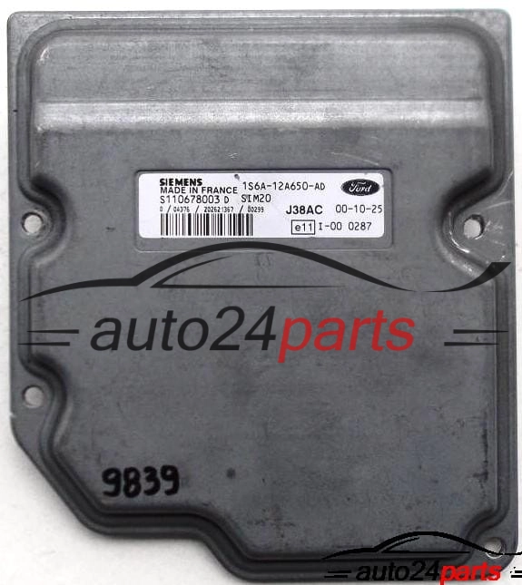 MOTORSTEUERGERÄT ECU STEUERGERAT FORD FIESTA, SIEMENS S110678003 D, S110678003D, 1S6A-12A650-AD, 1S6A12A650AD 