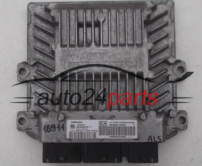 KOMPUTER STEROWNIK SILNIKA PEUGEOT, CITROEN 2.0 16V, SIEMENS 5WS40318F-T, 5WS40318FT, SW9662148480, HW9655534080, SID803A