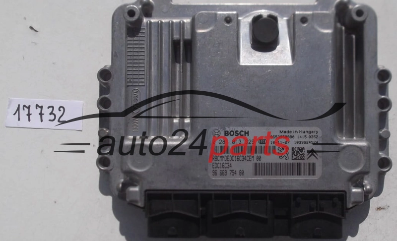 KOMPUTER STEROWNIK SILNIKA CITROEN, PEUGEOT 1.6 HDI, BOSCH 0 281 013 329, BOSCH 0281013329, 96 669 754 80, 9666975480, EDC16C34