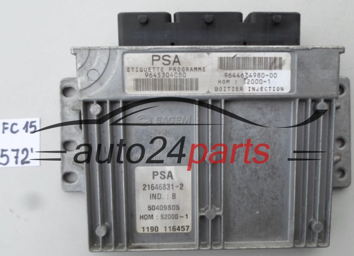 ECU ENGINE CONTROLLER CITROEN PEUGEOT 21646831-2, 216468312, 9645304080