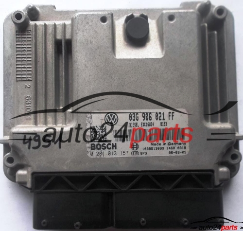 ECU CENTRALITA DE MOTOR VW VOLKSWAGEN CADDY 1.9 TDI 03G906021FF, 03G 906 021 FF, BOSCH 0 281 013 157, 0281013157, DIESEL EDC16U34 8183, 1039S13099 