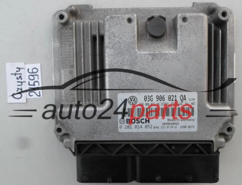 VW VOLKSWAGEN GOLF 1.9 TDI 03G906021QA, 03G 906 021 QA, 03G906021AN, 03G 906 021 AN, BOSCH 0 281 014 052, 0281014052, DIESEL EDC16U34 1139, 1039S22669