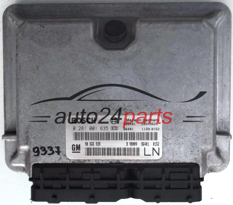 KOMPUTER STEROWNIK SILNIKA OPEL OMEGA B 2.0DTI, BOSCH 0 281 001 635, 0281001635, 90 565 939 LN, 90565939 LN 