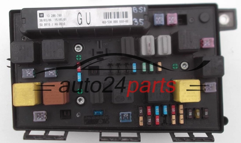 ELEKTRISCHER KASTEN SICHERUNGKASTEN SICHERUNG UND RELAIS STROMKASTEN RELAISKASTEN OPEL GM 13206748 GU HELLA 5DK 008 668-48
