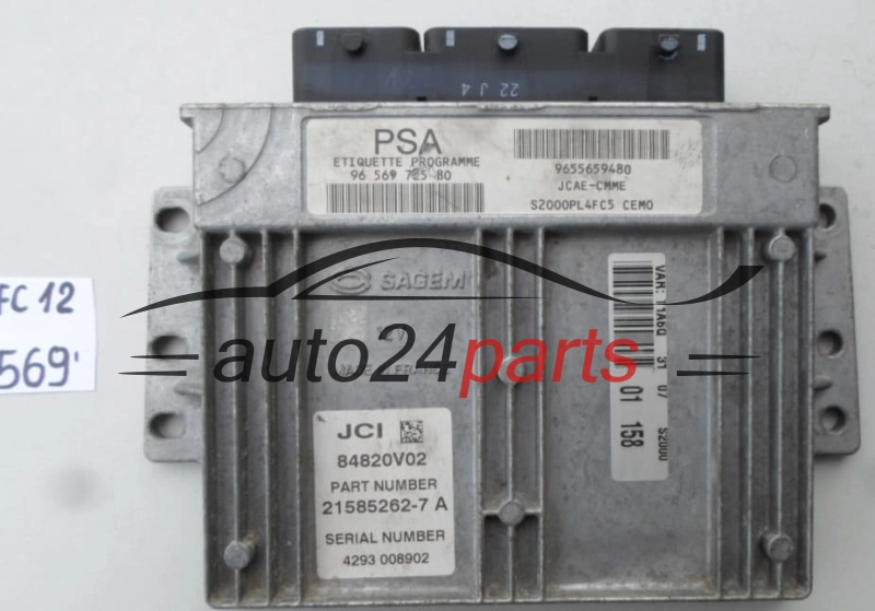 CENTRALINA MOTORE CITROEN PEUGEOT 21585262-7A, 215852627A, 9656972580, 9655659480 
